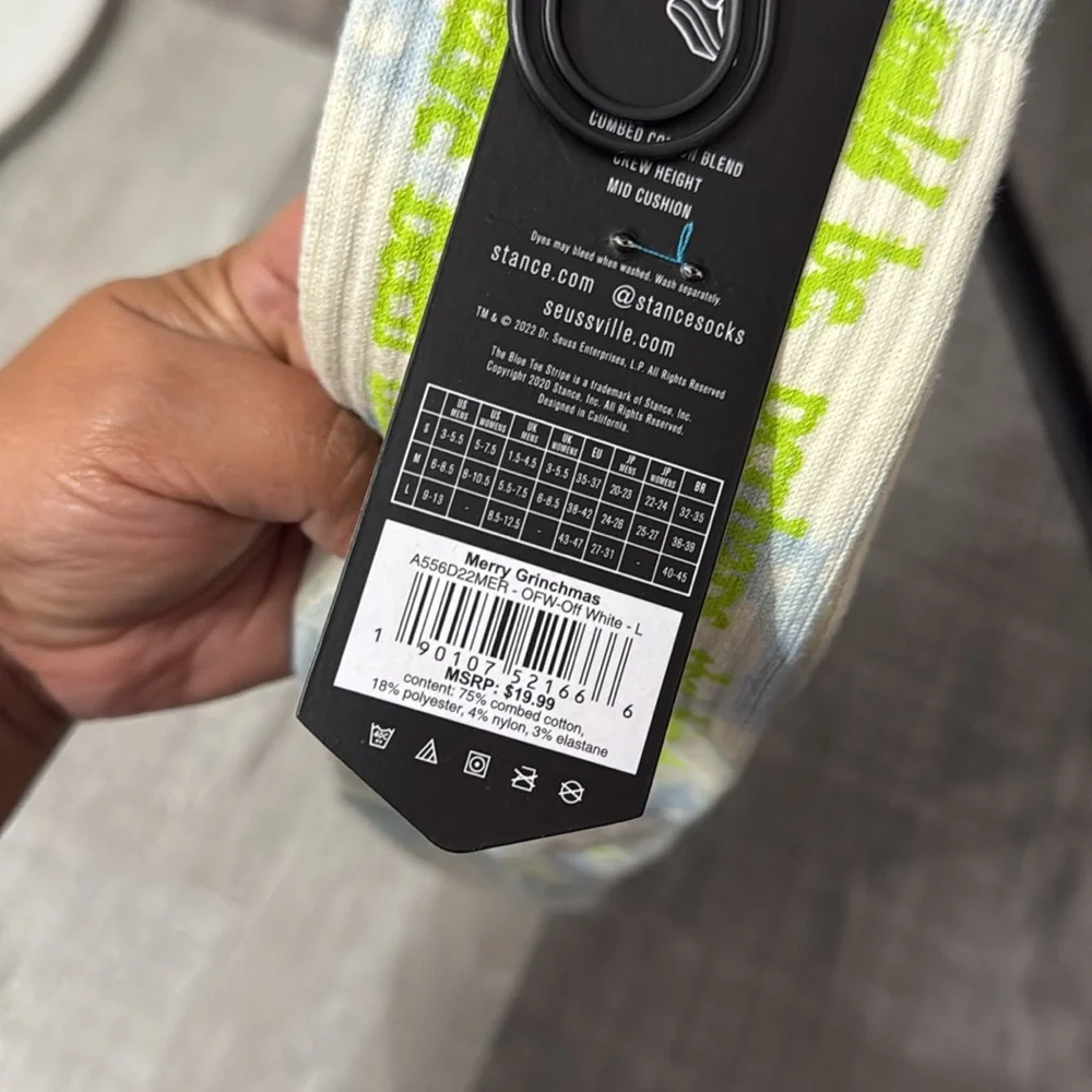 NWT Stance Dr Seuss Socks the grinch Christmas gift holiday - Picture 3 of 3